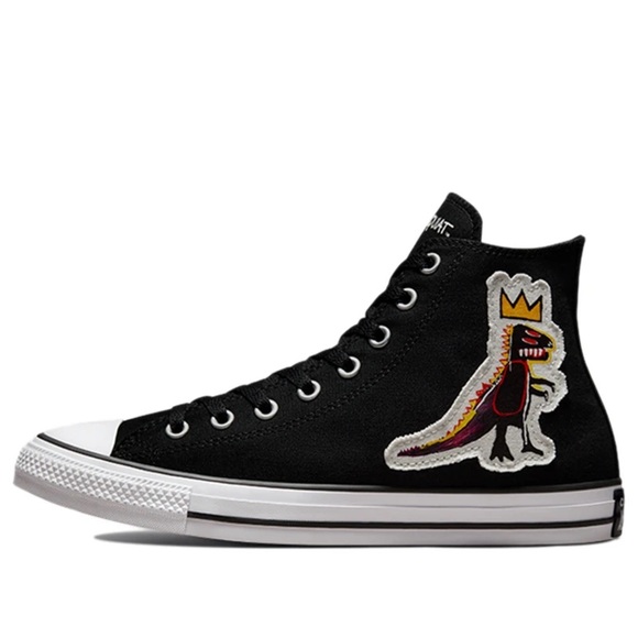 New Converse x Basquiat Chuck Taylor All Star Hi Top Black "Dino" Sneaker - Picture 1 of 11